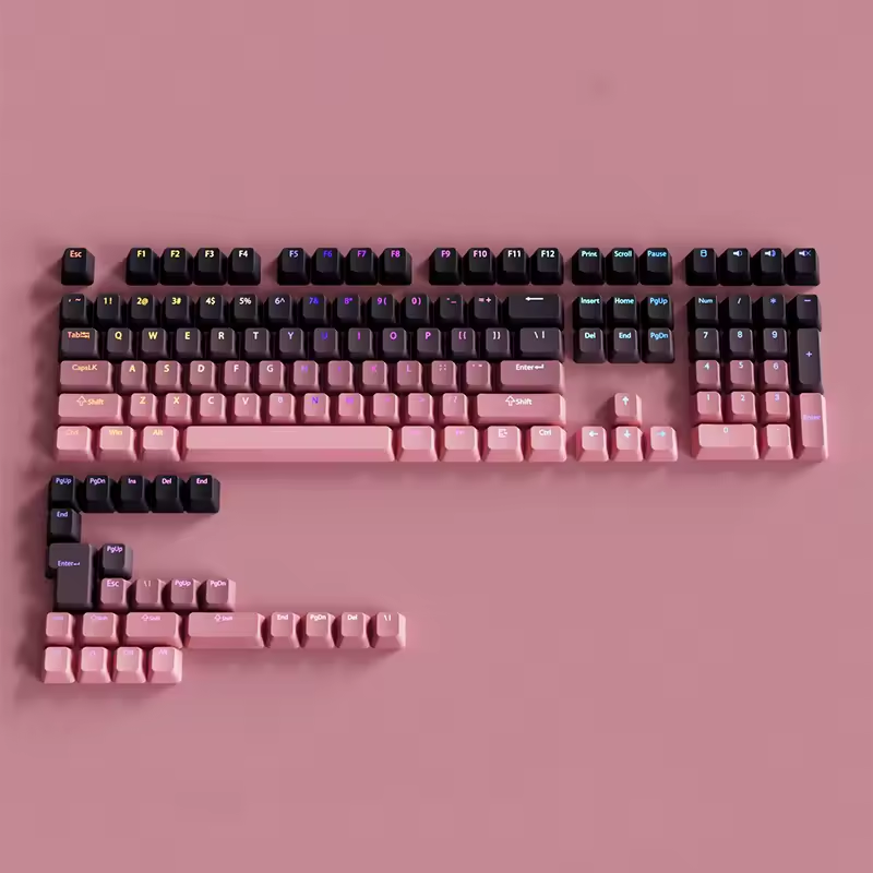 Black Pink Gradient Backlit RGB Keycap Set
