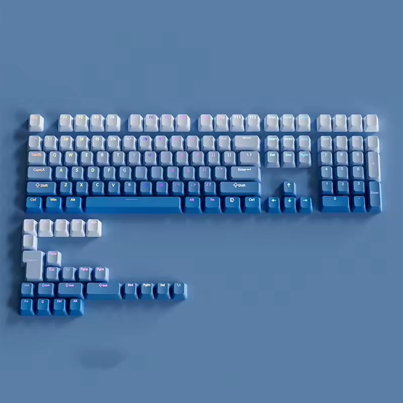 White Blue Gradient Backlit RGB Keycap Set